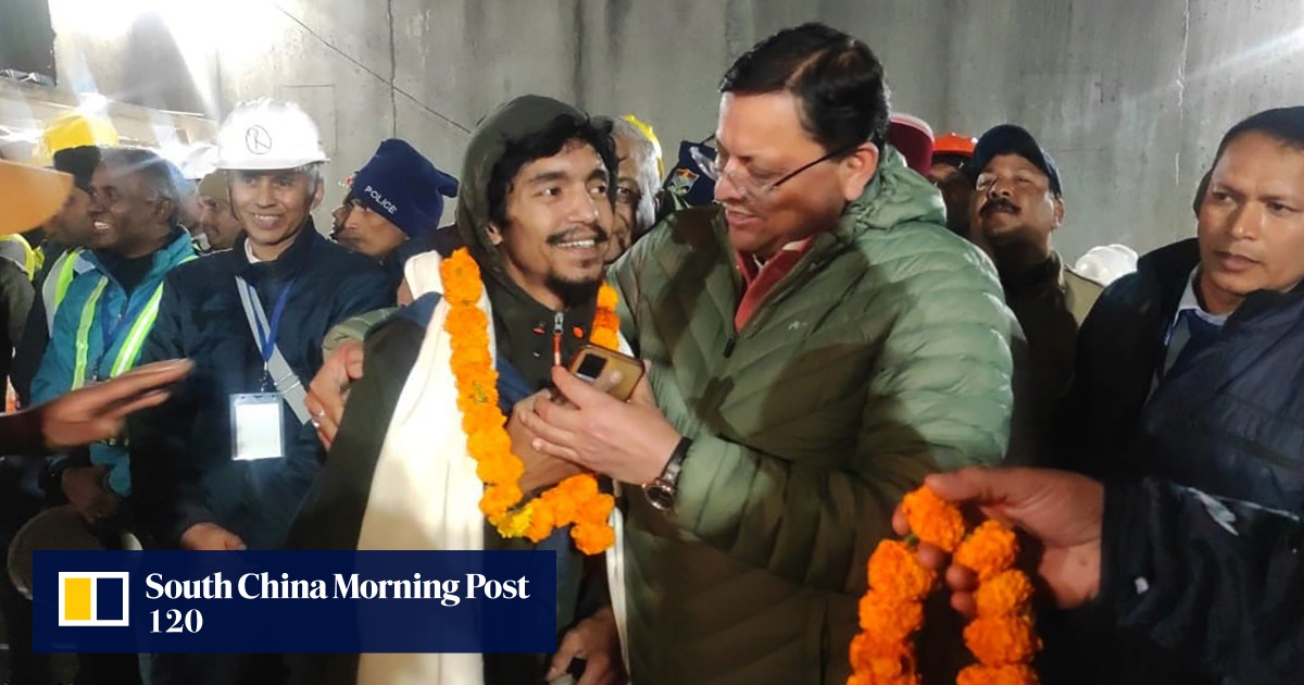 All 41 Indian workers trapped in collapsed Himalayan tunnel for 17 days rescued