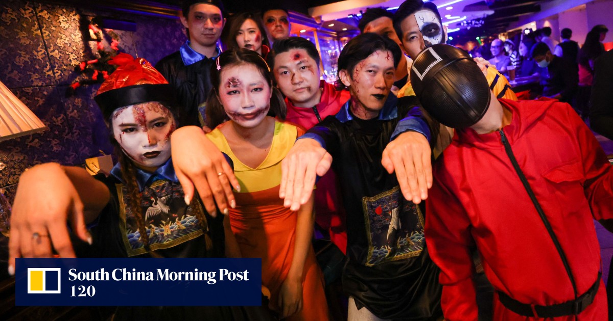Squid Game costumes all the rage for Hong Kong Halloween revellers in Lan Kwai Fong nightlife
