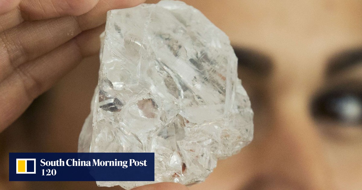 Dangling the carat: Louis Vuitton shows off huge rough diamond the size of  a tennis ball