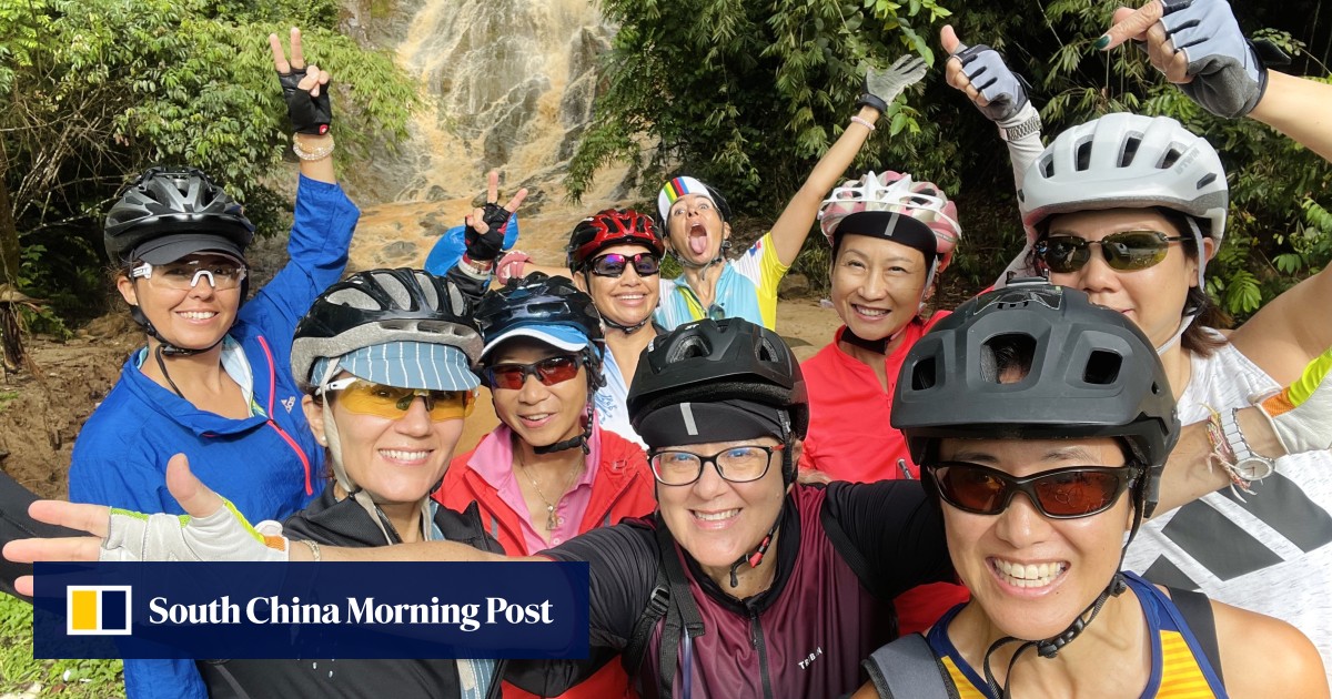 Women in Malaysia meet for group bicycle rides to connect with nature