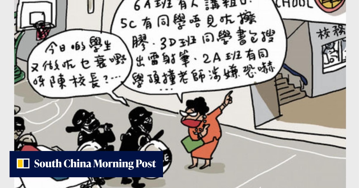 Hong Kong police complain to newspaper over cartoon showing riot squad called to school to deal with unruly pupils - Vimarsana News