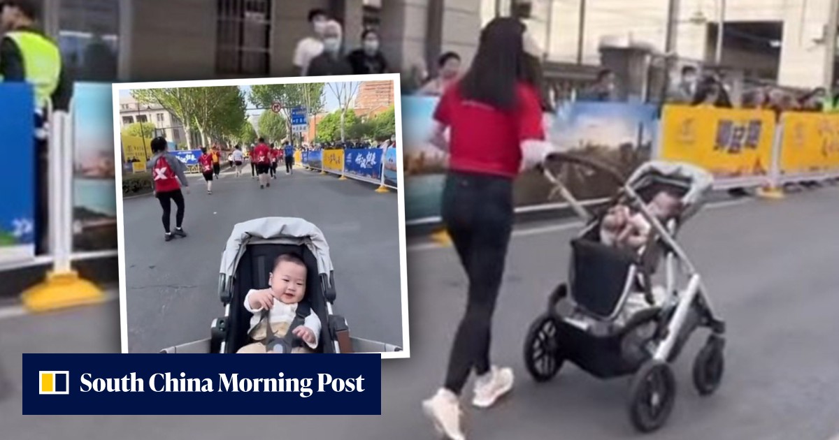 'Lying down to win': mother completes 13km mini marathon while pushing baby in stroller, delights Chinese social media - Vimarsana News