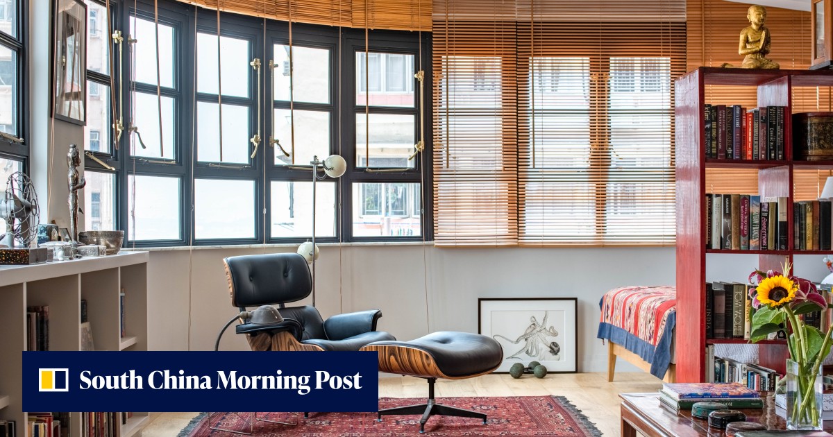 Stylish studio apartment with mid-century modern and colonial touches, Tiffany blue kitchen and 'jewel box' bathroom makes the most of Hong Kong vernacular architecture - Vimarsana News
