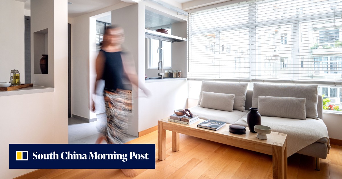 Space maximisation in a small apartment: walls replaced by partitions, bed doubles as desk, corridor becomes an en suite bathroom and the kitchen is split in two - Vimarsana News