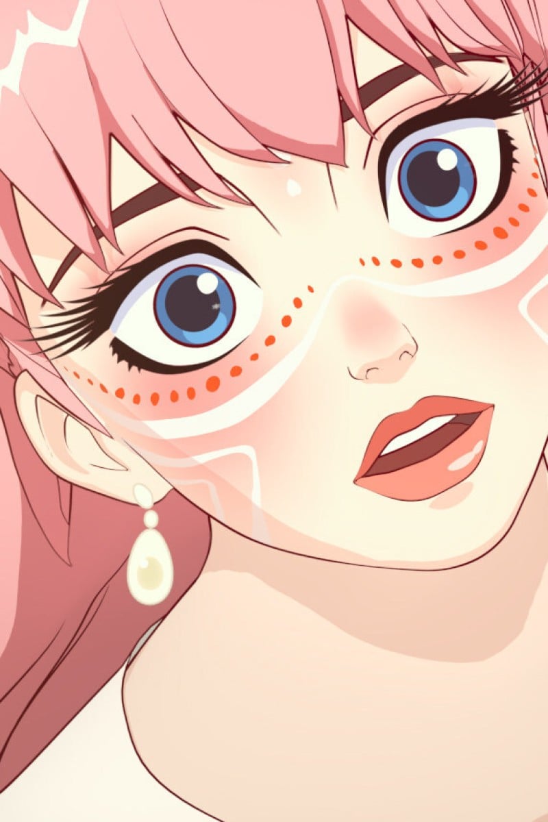 Beautiful anime girl's face studded with... | Stock Video | Pond5