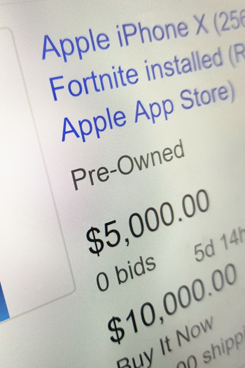 iPhones with 'Fortnite' installed valued at US$10,000 on