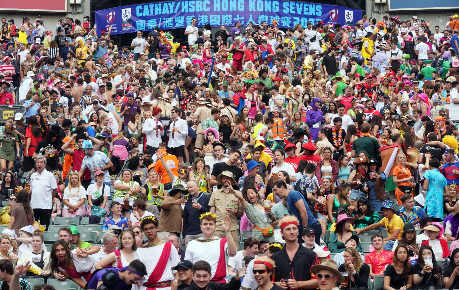 Fans at the Cathay Pacific/HSBC Hong Kong Sevens in Hong Kong on April 1, 2023. Photo: Sam Tsang