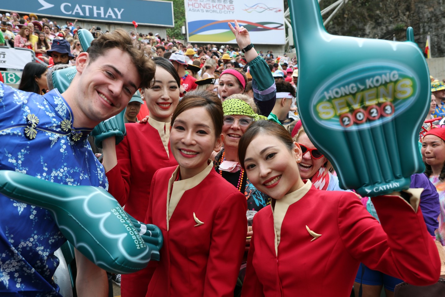 Fans on the second day of the Hong Kong Sevens 2023 at Hong Kong Stadium in Causeway Bay. Photo: Yik Yeung-man