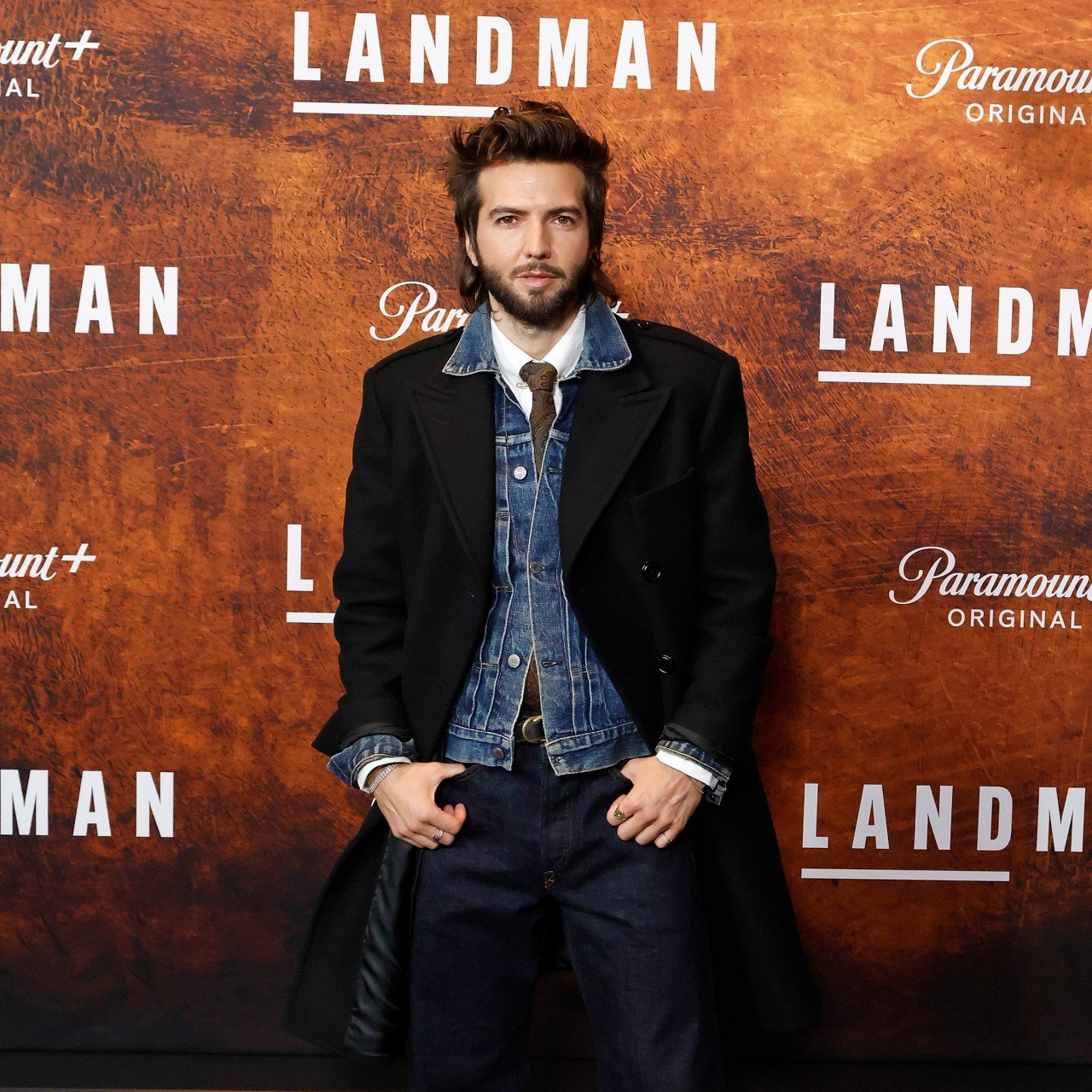 Guy Burnet at the season two premiere of Landman in New York, in November. Photo: FilmMagic