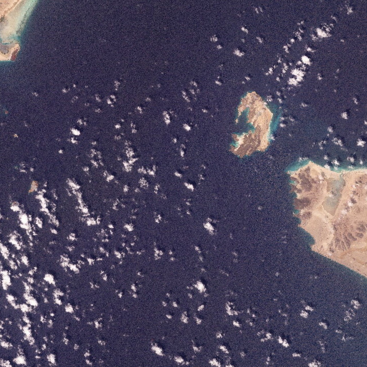 A satellite image shows Bab el-Mandeb Strait off the coast of Yemen on February 27. Photo: Planet Labs PBC/Handout via Reuters