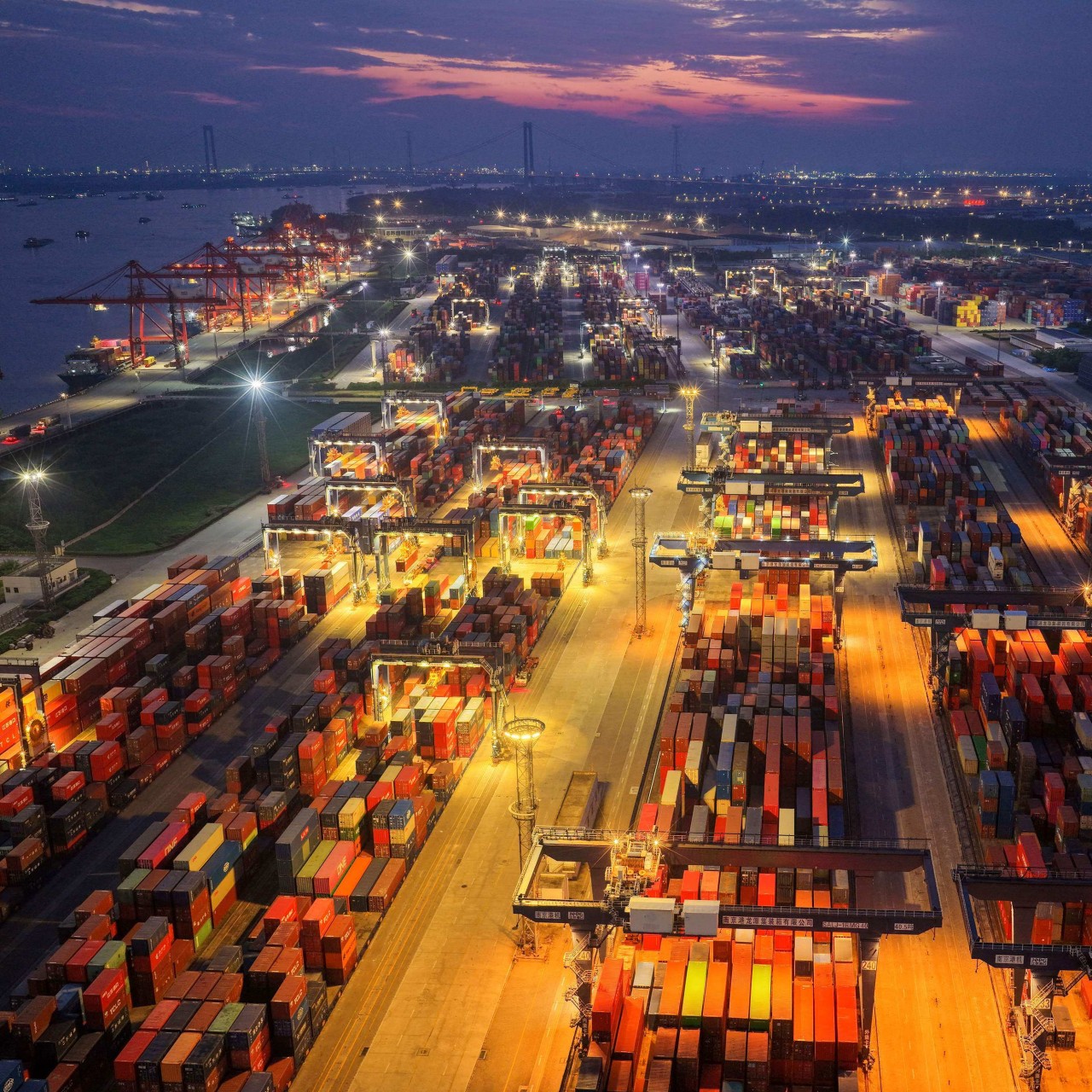 Shipping containers are seen at the port in Nanjing, Chinas eastern Jiangsu province, last month. Photo: AFP