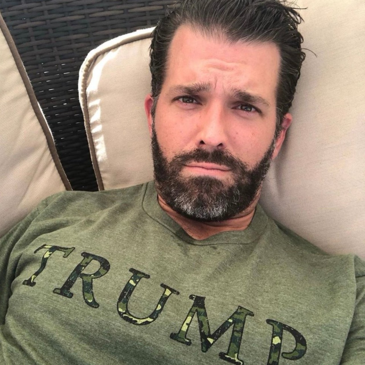 A Sweaty Donald Trump Jnr Models Trump Organisation S New Camo Line Of Merchandise South China Morning Post