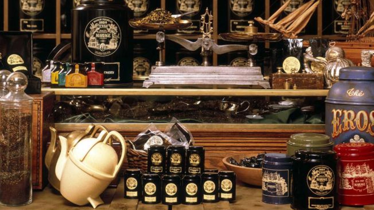 Mariage Frères' indulging terrace in Paris: exotic tea-based