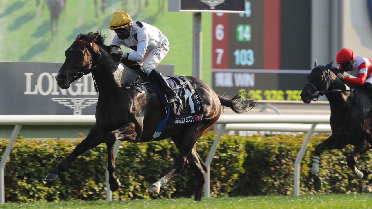 Golden Sixty wins the 2021 Hong Kong Mile. Photo: Kenneth Chan