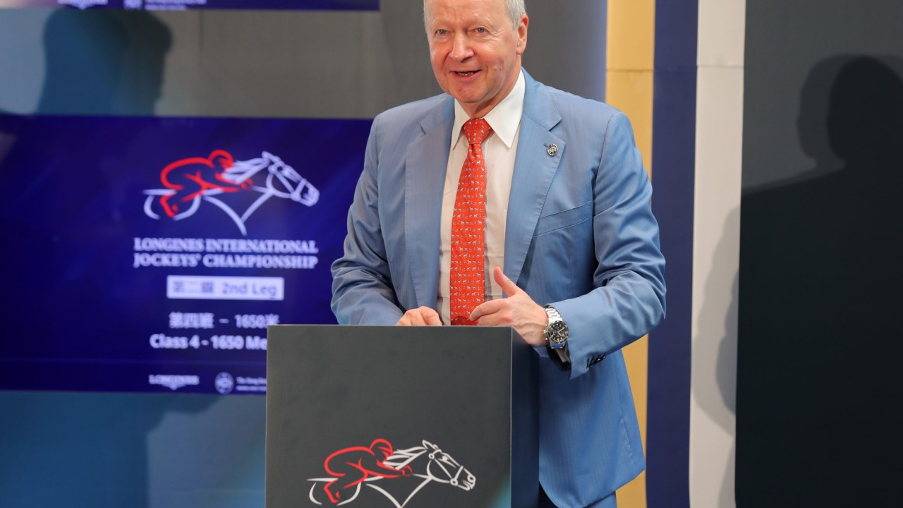 Jockey Club chief executive Winfried Engelbrecht-Bresges at Monday’s International Jockeys’ Championship draw.