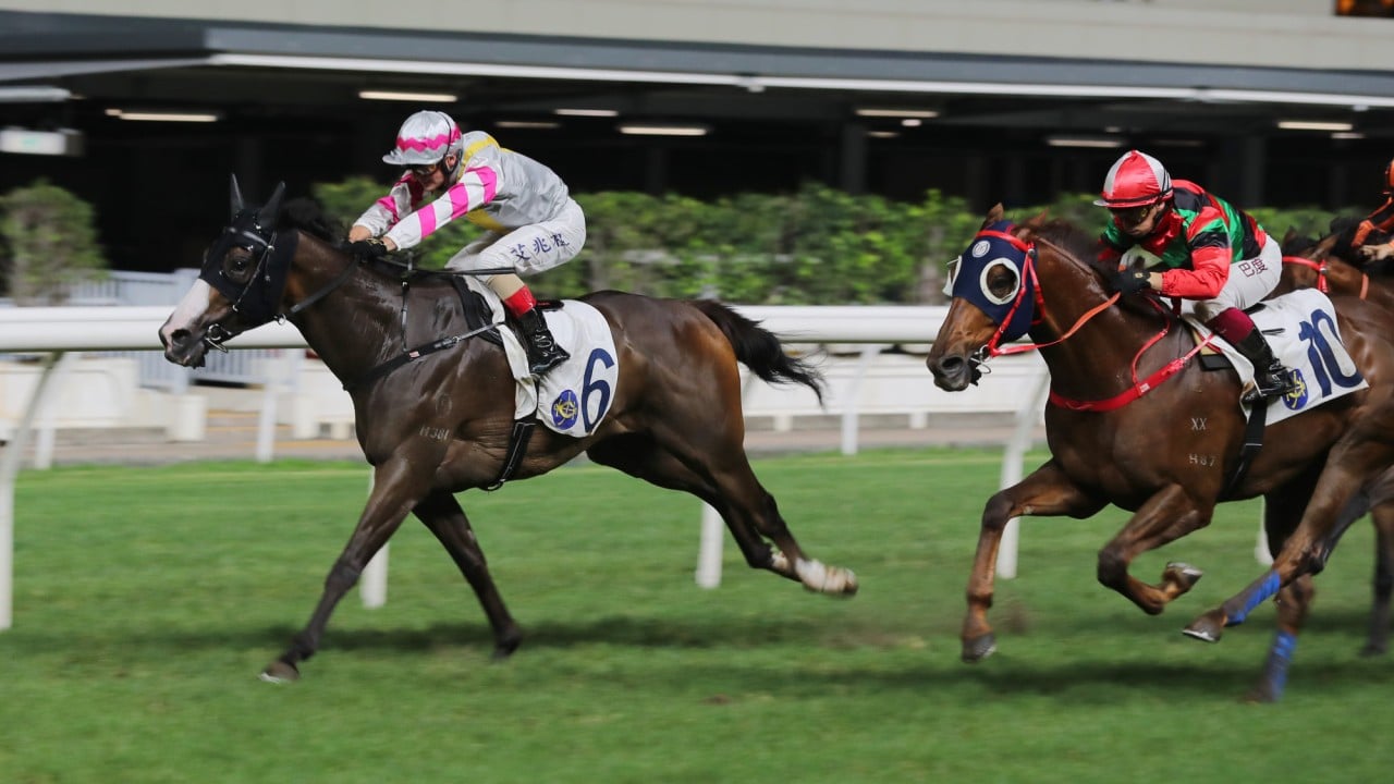 Andrea Atzeni guides I Can to victory at Happy Valley in April.