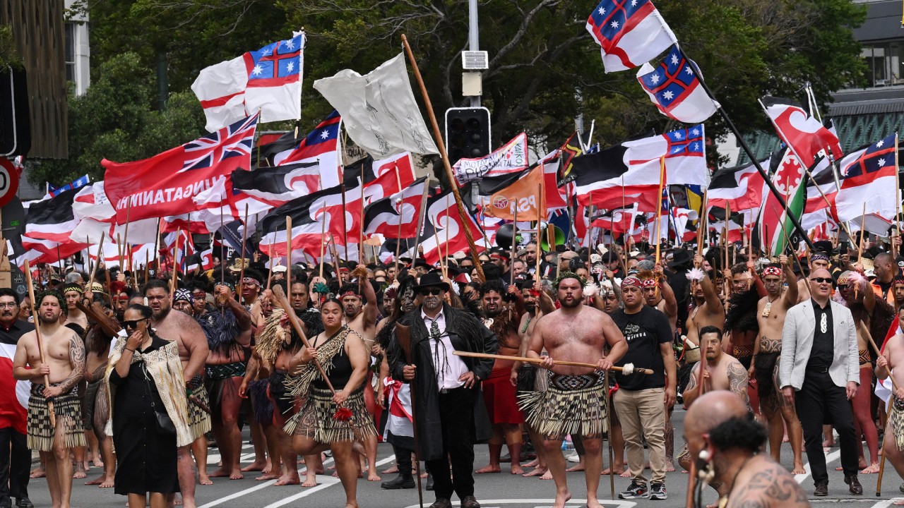 Tens of thousands of Maori, supporters march on New Zealand's