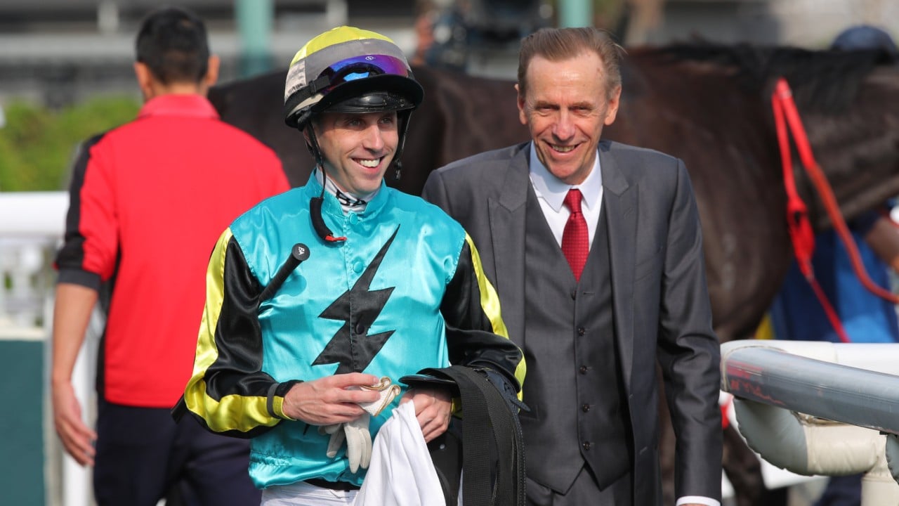 Trainer John Size was all smiles at Sha Tin on New Year’s Day. 