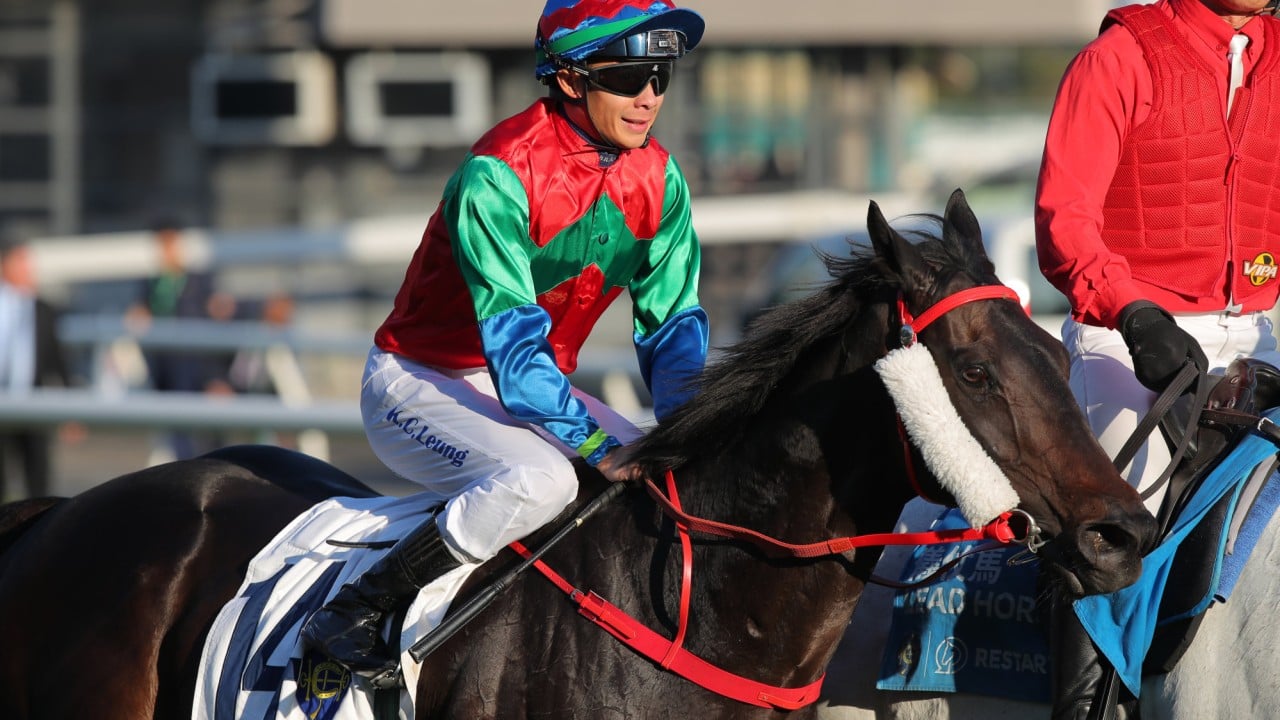 Jockey Derek Leung on board Money Catcher after a recent Sha Tin victory.