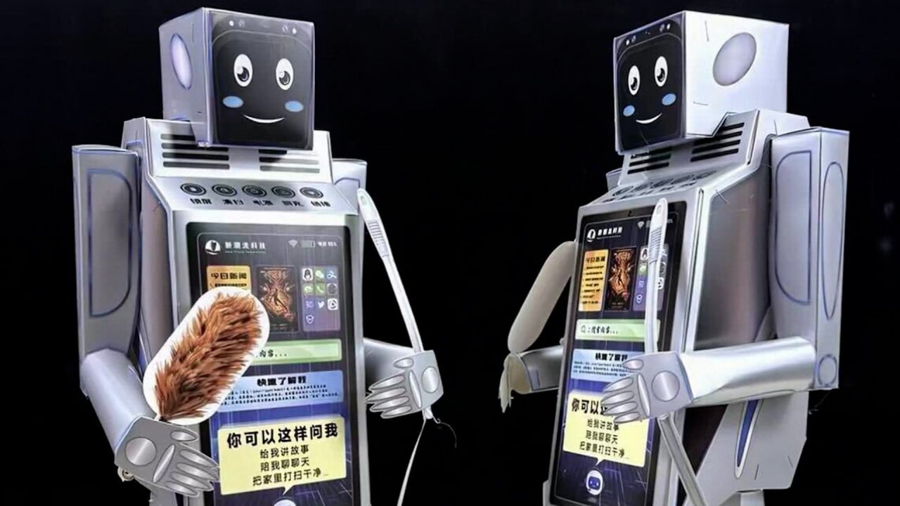 Paper AI robot offerings for tomb-sweeping festival