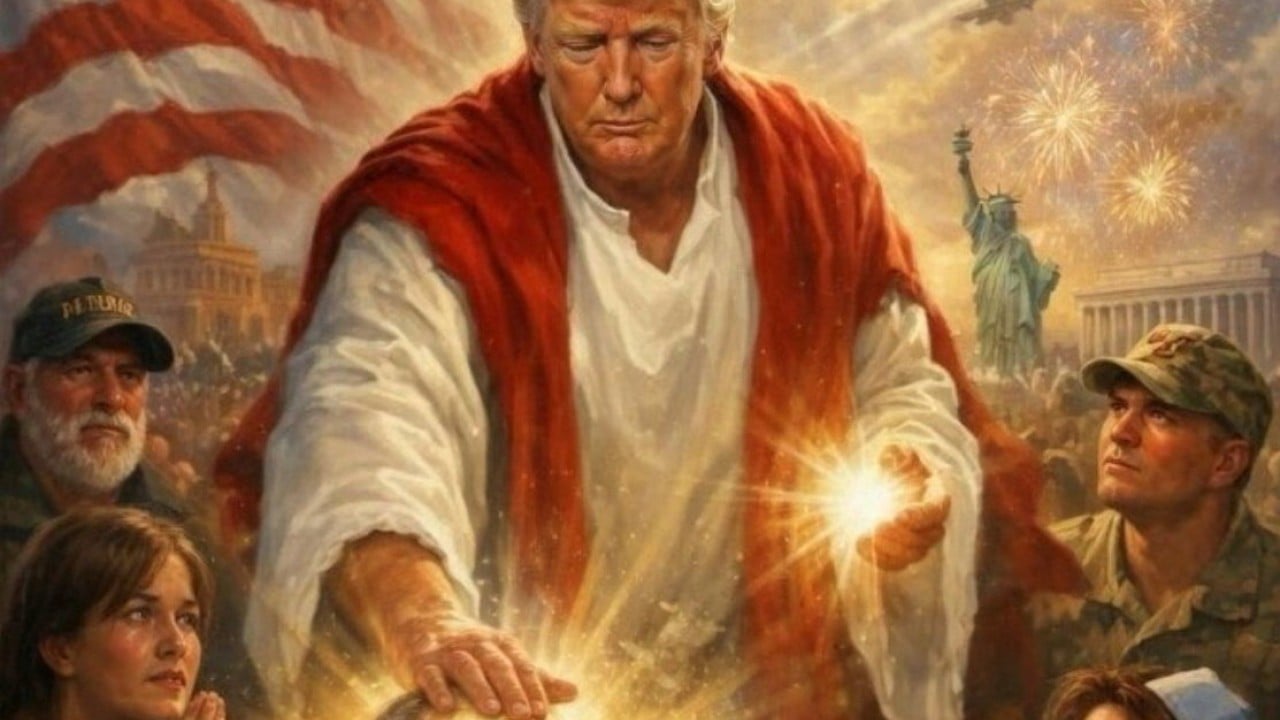 Trump defends post of Jesus-like figure of himself