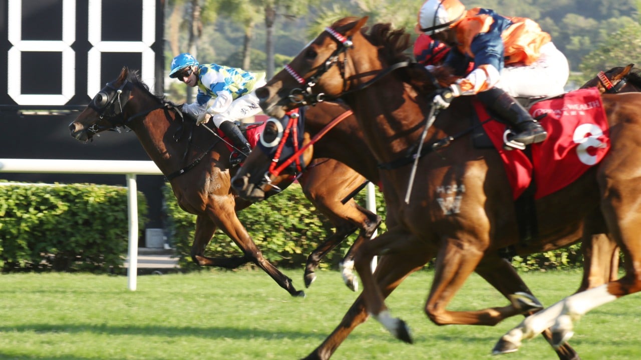 Galaxy Patch (far side) wins at Sha Tin in November.