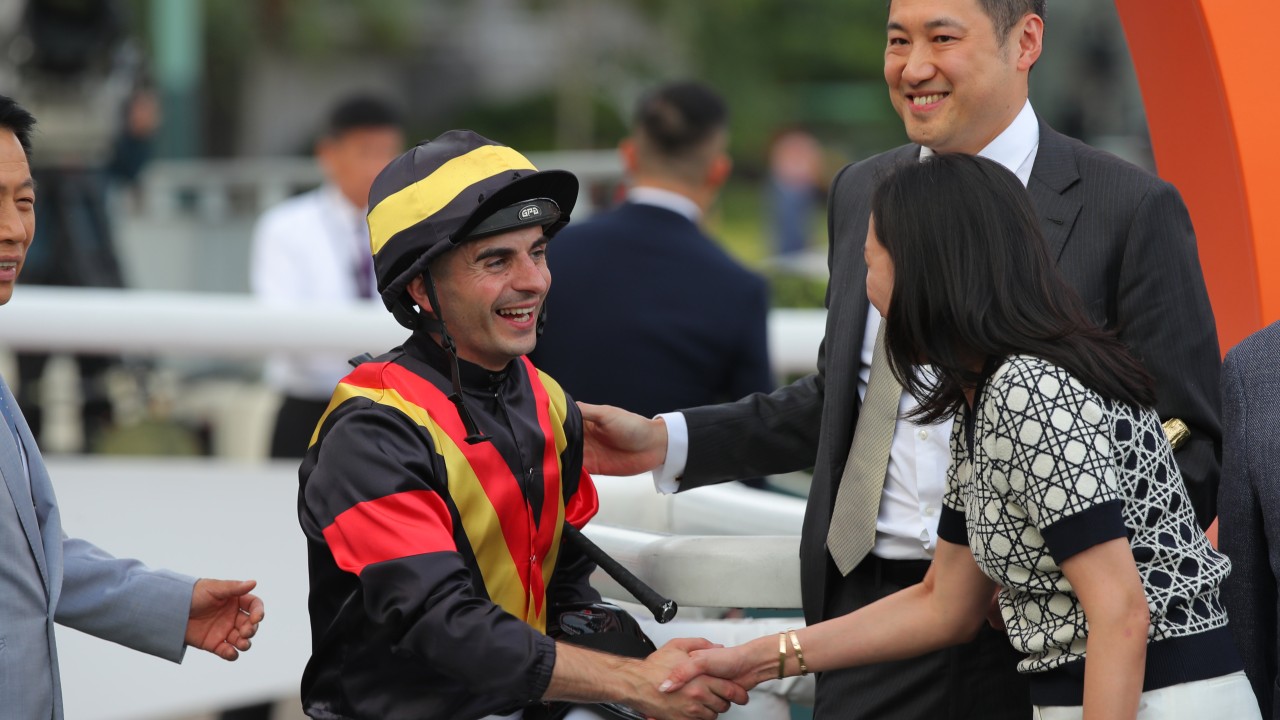 Andrea Atzeni celebrates a Sha Tin winner. Photos: Kenneth Chan
