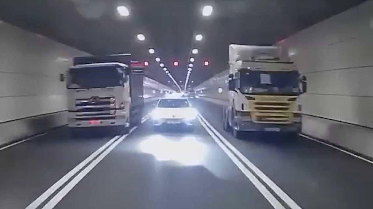 Viral video shows alleged truck racing in Hong Kong