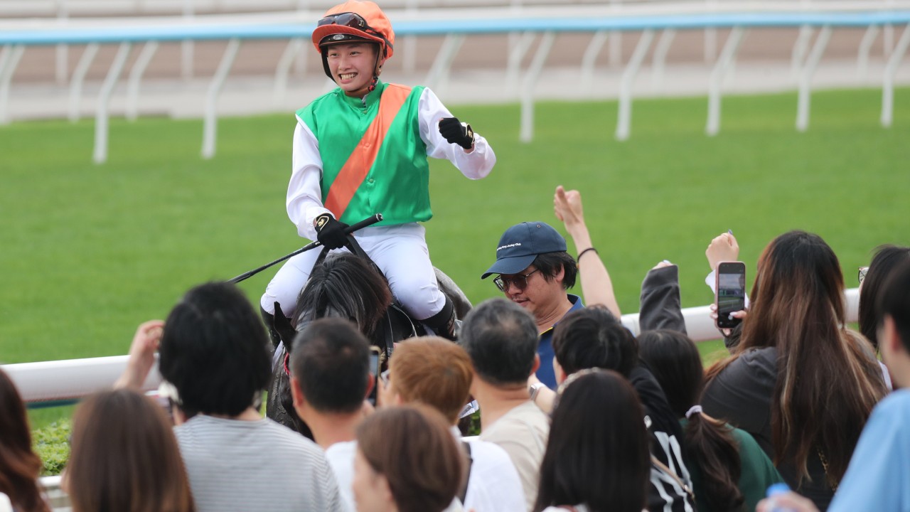 Nichola Yuen celebrates a winner at Sha Tin. Photos: Kenneth Chan