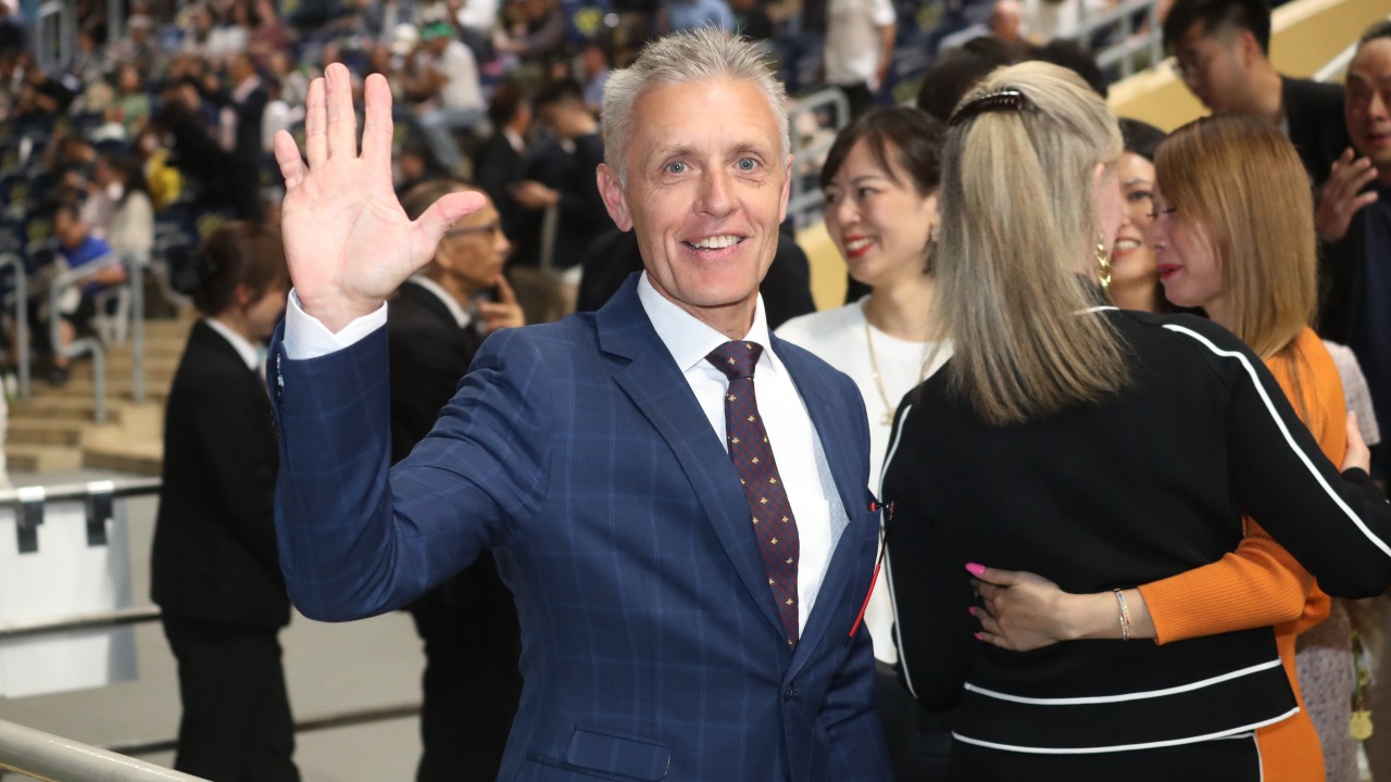 Mark Newnham celebrates his Happy Valley five-timer in March. Photos: Kenneth Chan