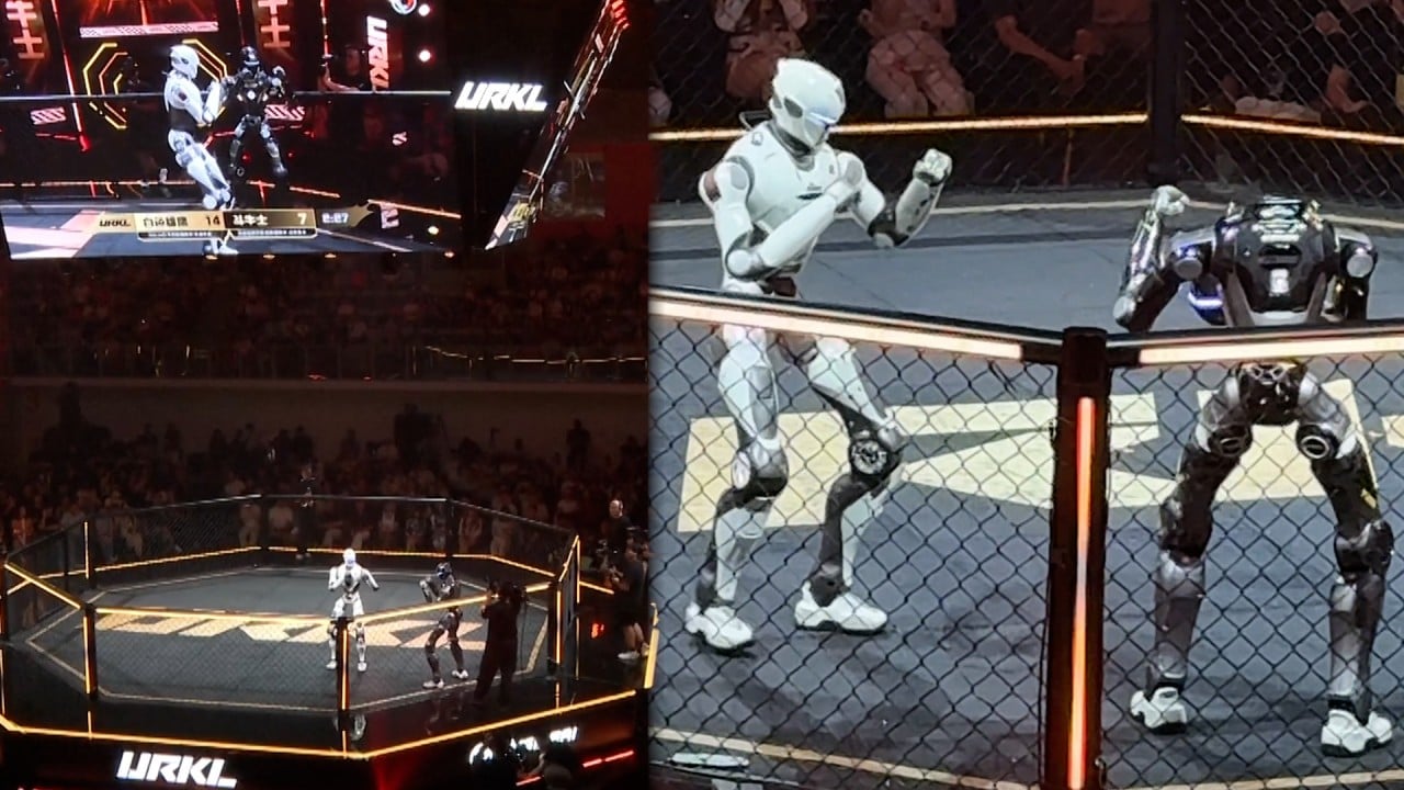 Chinese humanoid robot battles on