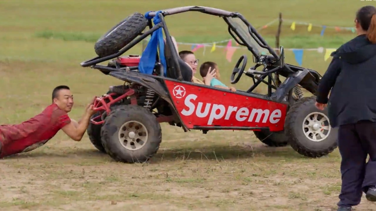 Scary ride for children  in runaway quad bike
