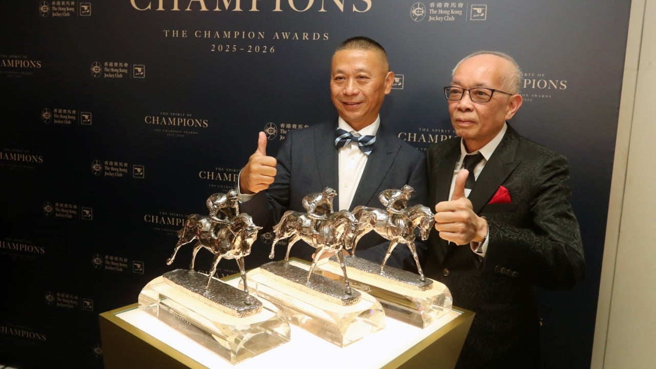Trainer Danny Shum and owner Peter Lau at July’s Champion Awards.