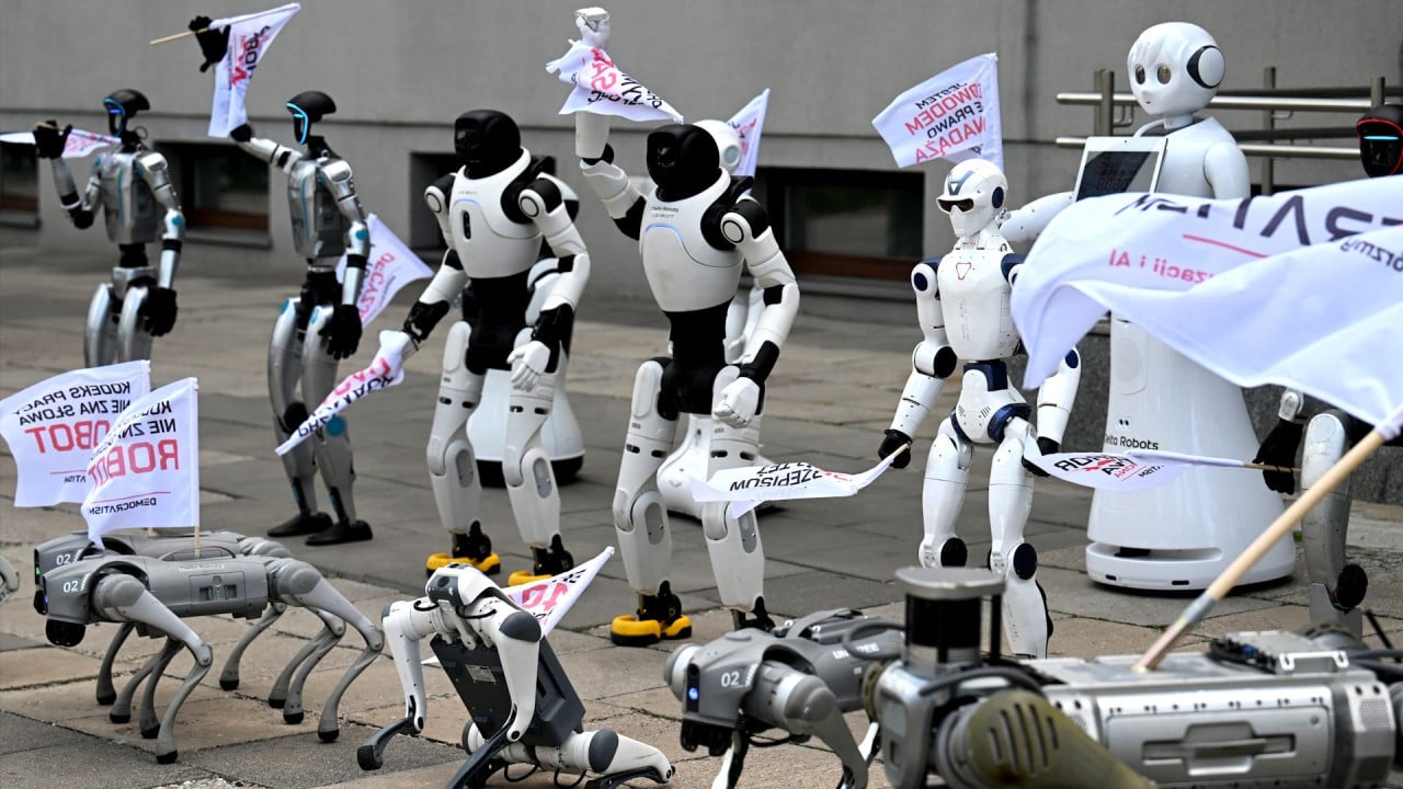 Robots protest to demand AI regulation