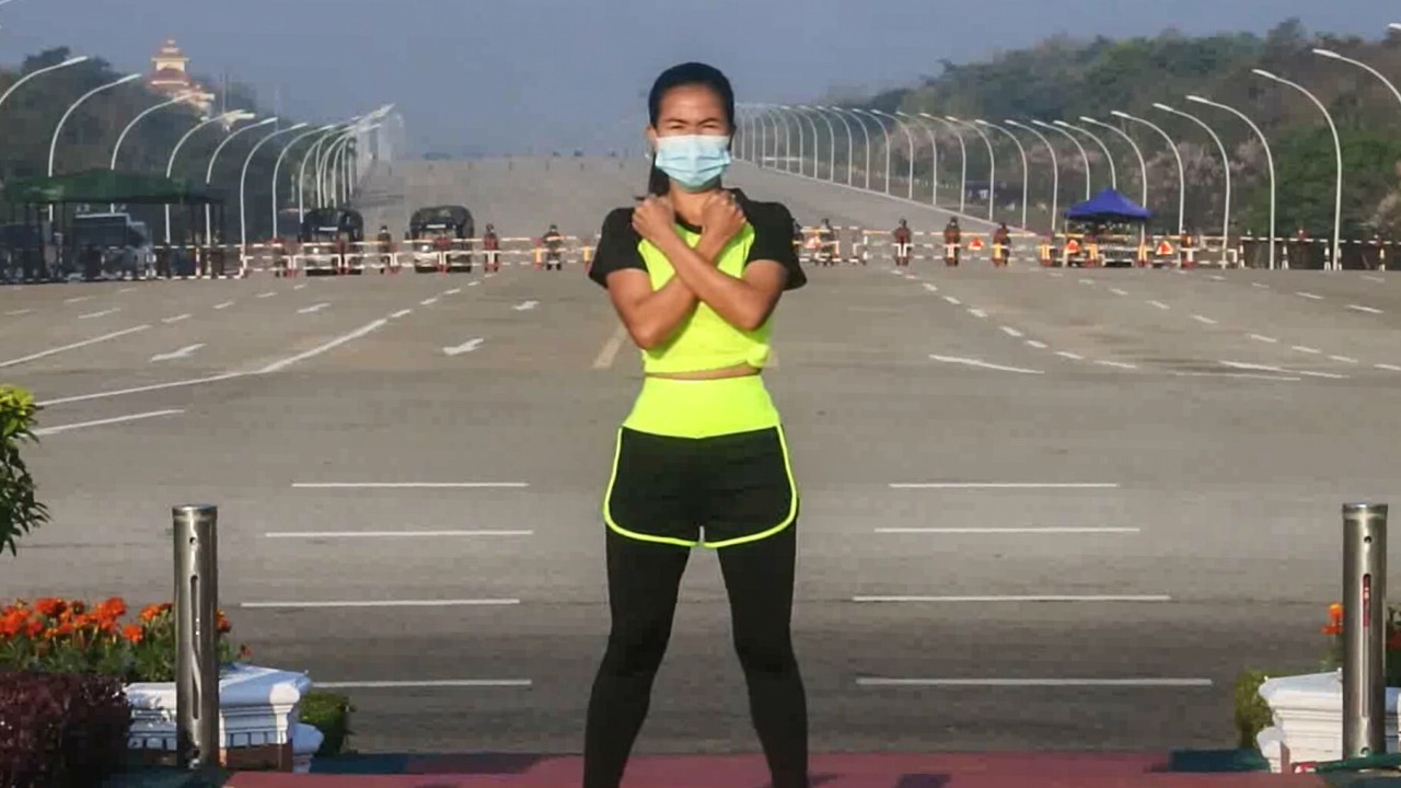 myanmar aerobics instructor dances to indonesian protest anthem as military coup unfolds south china morning post