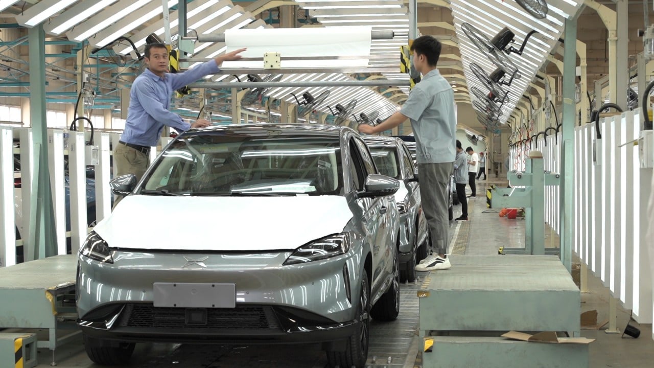 Vehicle number 10,000 rolls off the assembly line for Chinese electric carmaker XPeng