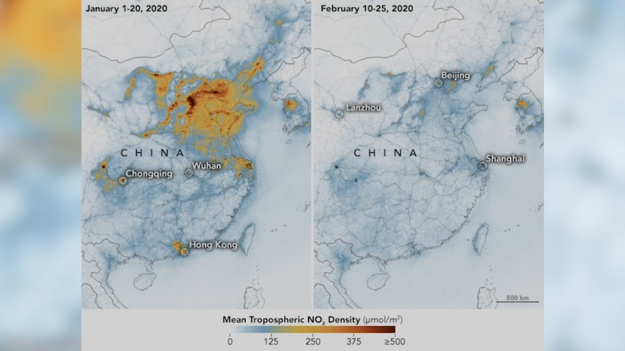 Coronavirus: blue skies over Chinese cities as Covid-19 lockdown temporarily cuts air pollution