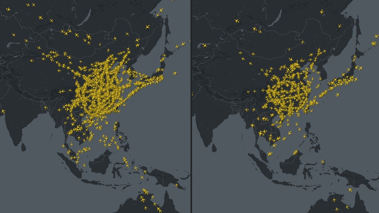 Tracking the massive impact of the Covid-19 pandemic on the world’s airline industry in early 2020