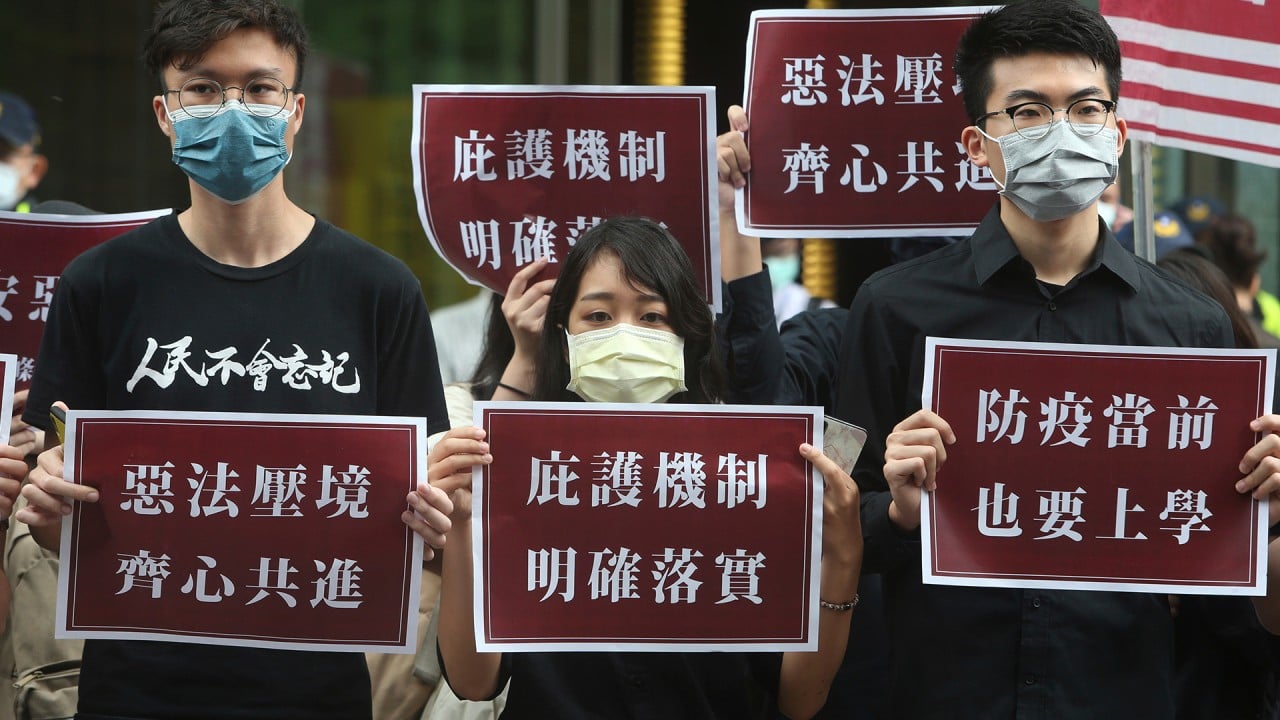 Activists in Taiwan protest Beijing's national security law for Hong Kong