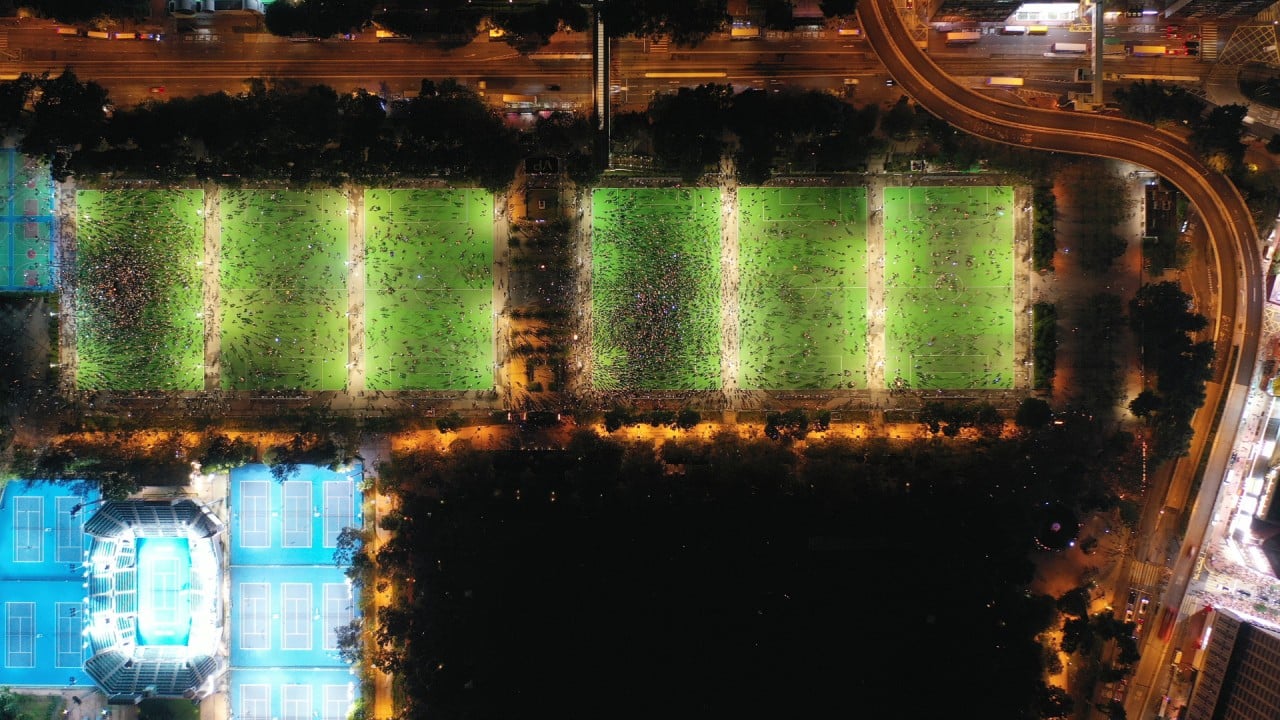 Thousands of Hongkongers defy ban and gather to mark Tiananmen anniversary