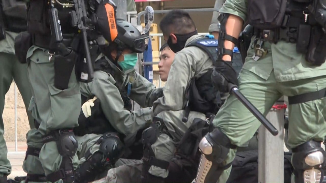 New footage shows stabbing of policeman during July 1 protests in Hong Kong