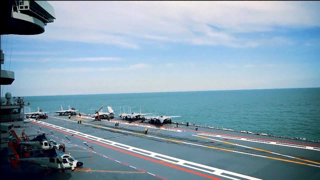 A rare at-sea look at China’s aircraft carrier the Liaoning and fighter jet training 