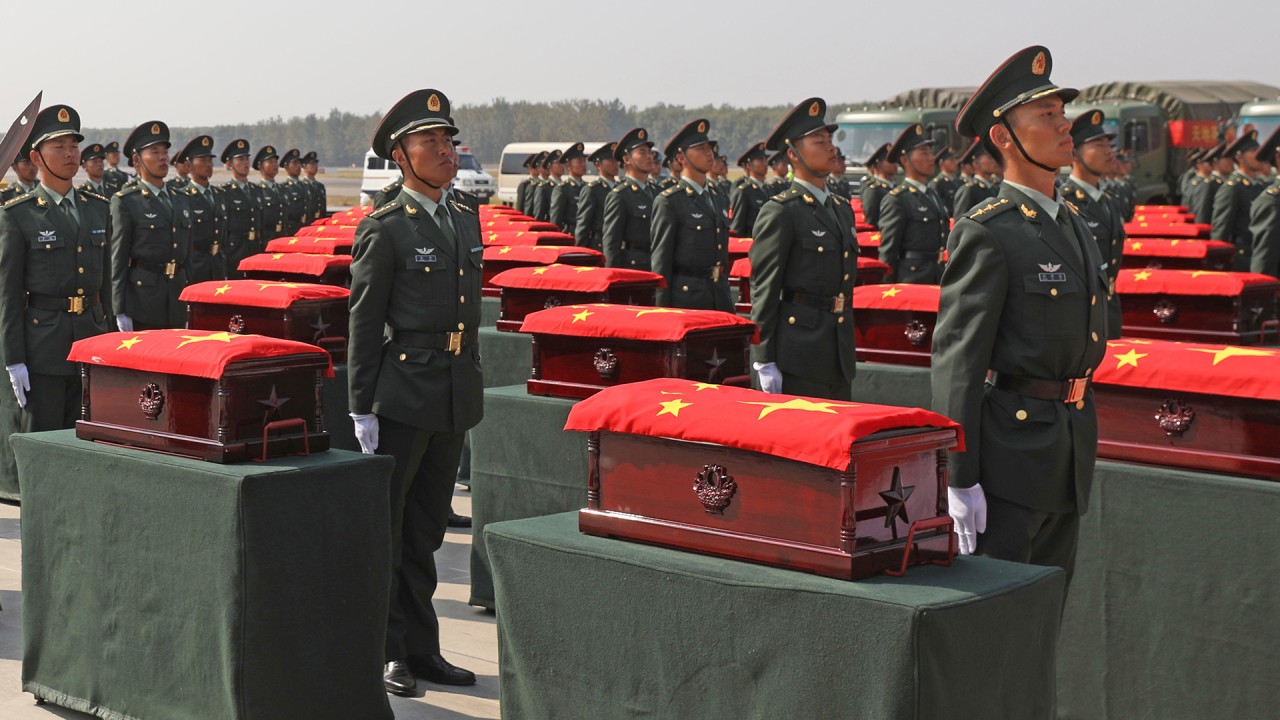 China stages high-profile ceremony to welcome home remains of 117 soldiers killed in Korean war