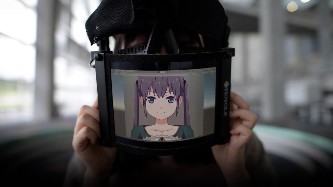 Japanese students build face mask with screen displaying wearer's face as anime avatar