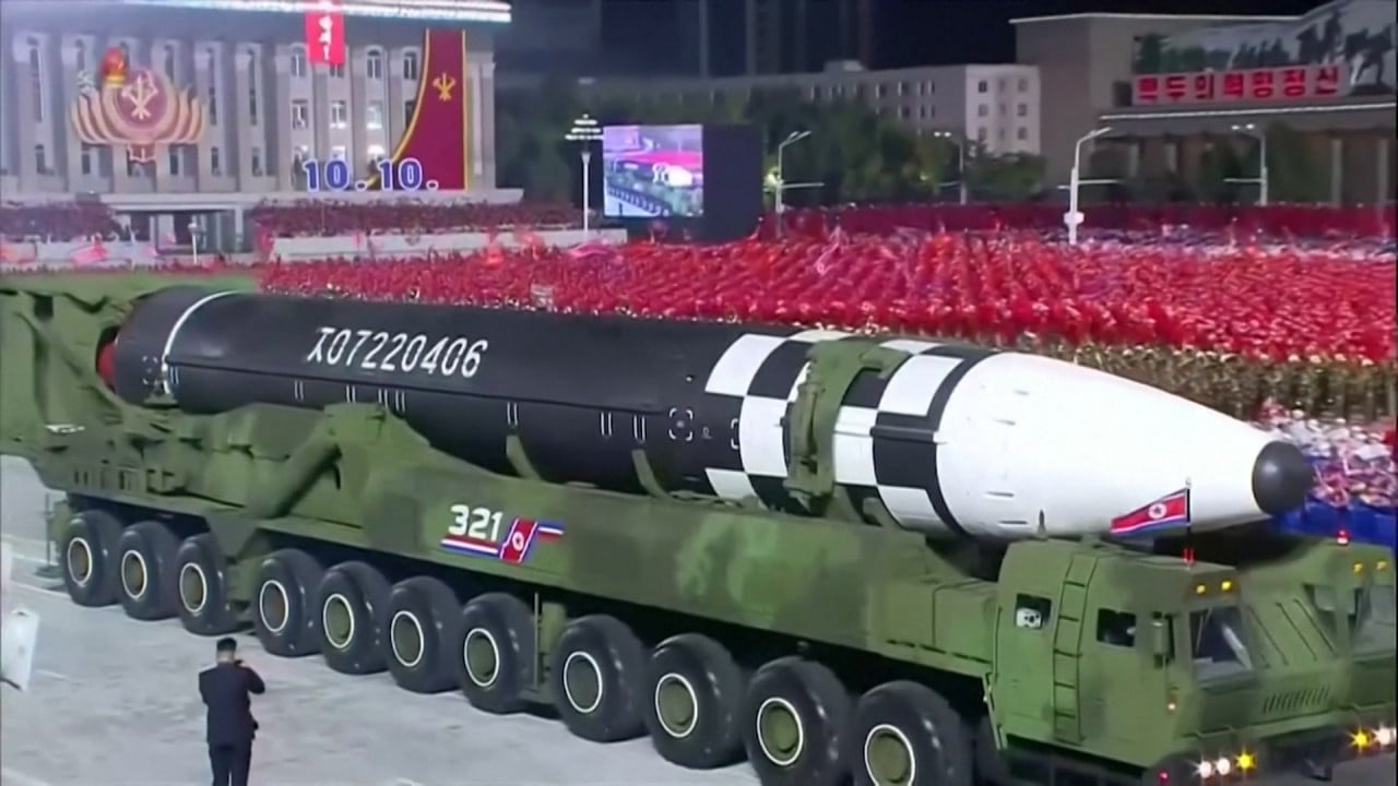 North Korea’s new ‘monster’ intercontinental ballistic missiles on show at military parade