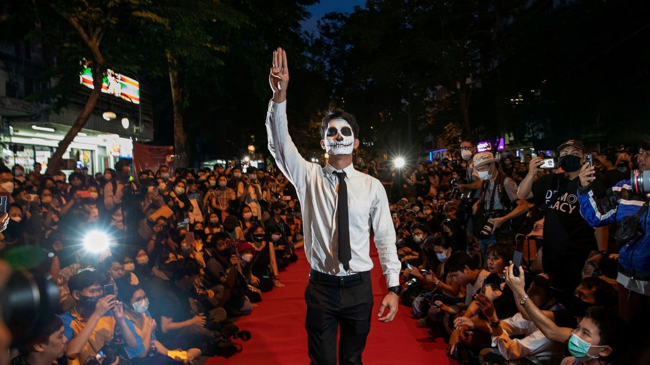 Thai protesters turn Bangkok street into catwalk to mock princess’s fashion show