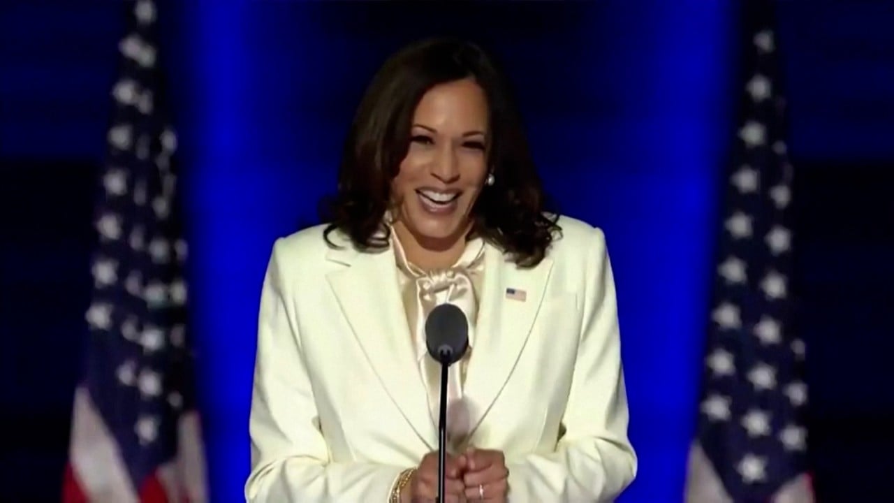 Kamala Harris full speech: 'I won't be the last' says first woman elected US vice-president