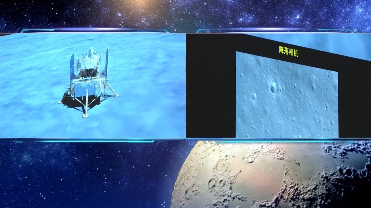 China's Chang'e 5 spacecraft touches down on moon on mission to collect rocks and soil