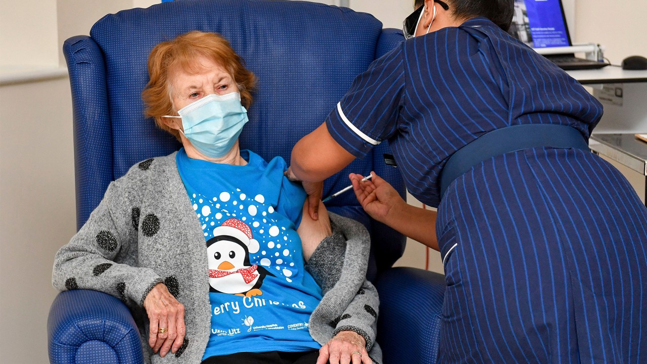 Coronavirus vaccine: ‘Go for it’ says 90-year-old UK grandmother after getting first Pfizer shot 