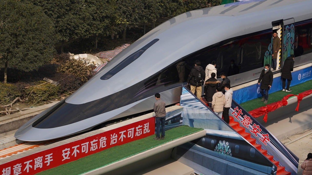 China unveils state-of-the-art maglev train prototype designed to travel at 620km/h